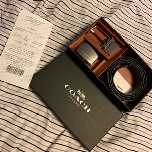 Coach men’s boxed belt reversible